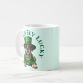 Grappige St Patrick's Dog Pawsitief Gelukkig Koffiemok (Voorkant links)