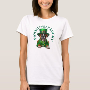 Grappige St. Patrick's Hond Pawsitief Gelukkig T-shirt