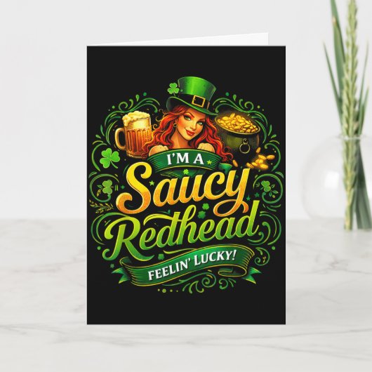 Grappige st. patricksdag op de roodharige de roodh kaart (Voorkant)