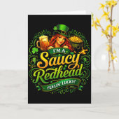 Grappige st. patricksdag op de roodharige de roodh kaart (Gele Bloem)