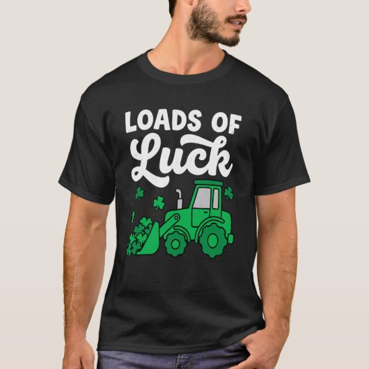 Grappige St.Patricksdag Volop Geluk Tractor S T-shirt (Voorkant)