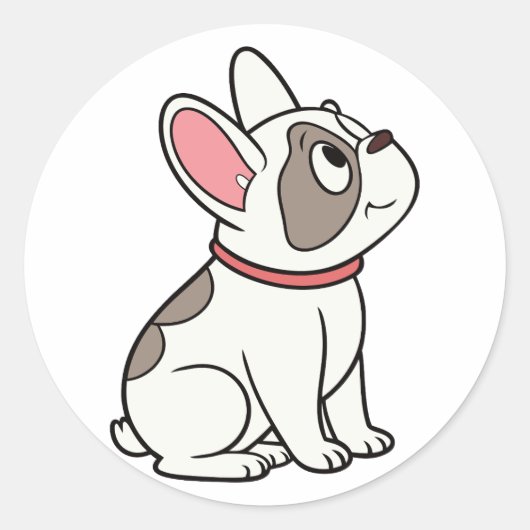 Grappige staande Franse Bulldogs Ronde Sticker (Voorkant)