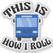 Grappige stadsbuschauffeur, zo rol ik mijn laptop sticker (Voorkant)