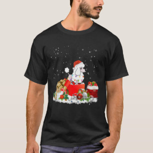 Grappige standaard poedel hond kerstman hoed Kerst T-shirt