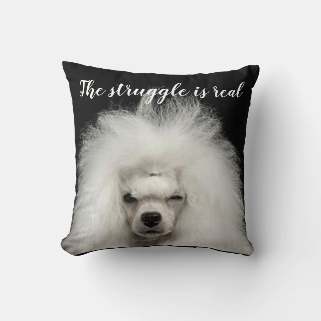 Grappige Standaard Poodle Worp Kussen (Voorkant)