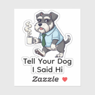 Grappige Standard Schnauzer Hond Zakelijke Pak Kof Sticker