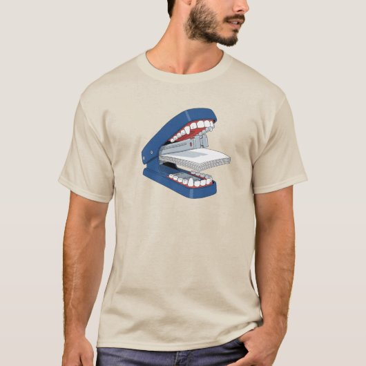 Grappige Stapler tanden | Surrealistisch Kantoor T T-shirt (Voorkant)