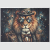 Grappige Steampunk Fantasy Lion Decoupage Tissuepapier (Voorkant)