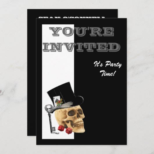 Grappige Steampunk gotische gokker schedel Kaart (Voorkant / Achterkant)