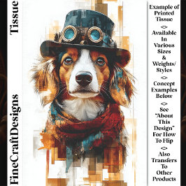 Grappige Steampunk Hond Illustratie DB2 Decoupage Tissuepapier