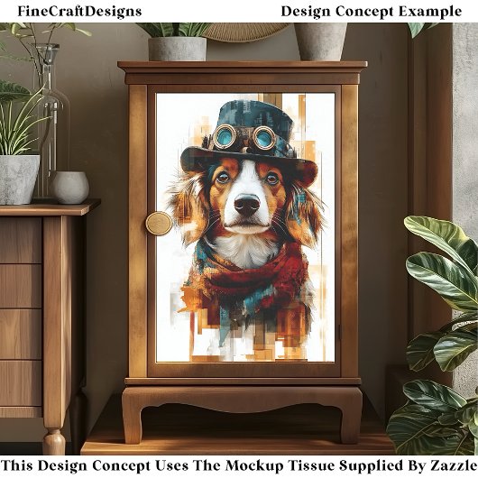 Grappige Steampunk Hond Illustratie DB2 Decoupage Tissuepapier