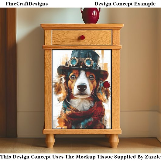 Grappige Steampunk Hond Illustratie DB2 Decoupage Tissuepapier