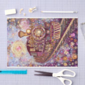 Grappige Steampunk Train, Mozaïek DH5R Decoupage Tissuepapier (Craft)