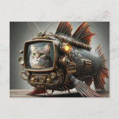 Grappige Steampunk TV Catfish Briefkaart (Voorkant)