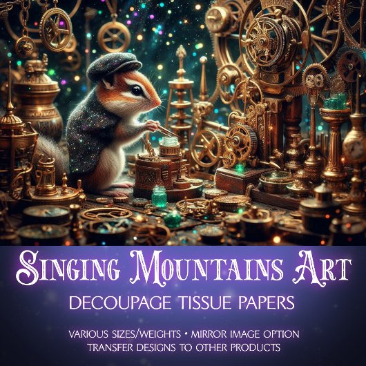 Grappige Steampunk Victoriaans Chipmunk Decoupage Tissuepapier