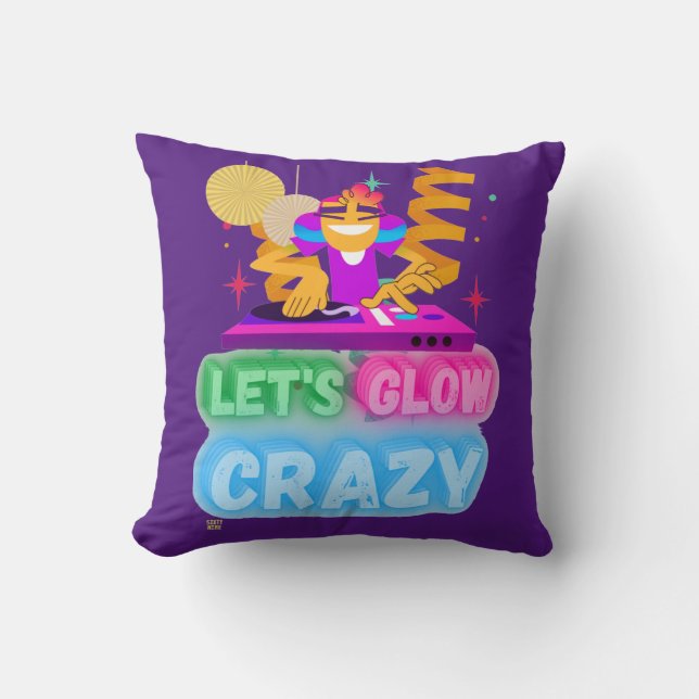 grappige steegje met 'LET'S GLOW CRAZY' Kussen (Voorkant)