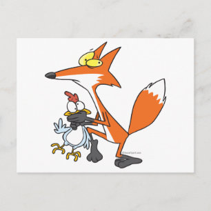 grappige steelaar-vossen voor kippen briefkaart