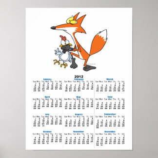 grappige steelaar-vossen voor kippen poster