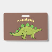 Grappige stegosaurus dinosaurus cartoon badge (Achterkant)