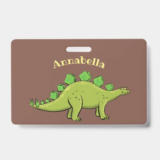 Grappige stegosaurus dinosaurus cartoon badge (Voorzijde)