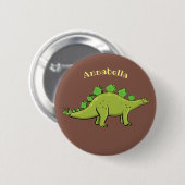 Grappige stegosaurus dinosaurus cartoon ronde button 5,7 cm (Voorkant /achterkant)