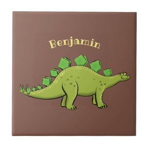 Grappige stegosaurus dinosaurus cartoon tegeltje