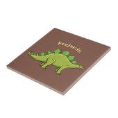 Grappige stegosaurus dinosaurus cartoon tegeltje (Zijkant)