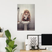 Grappige Stekelvarken Badkamer Print Dier op Toile (Thuiskantoor)