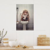 Grappige Stekelvarken Badkamer Print Dier op Toile (Keuken)