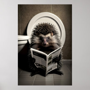 Grappige Stekelvarken Badkamer Print Dieren op Toi