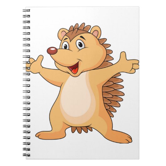 Grappige stekelvarken cartoon notitieboek (Voorkant)