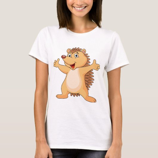 Grappige stekelvarken cartoon t-shirt (Voorkant)