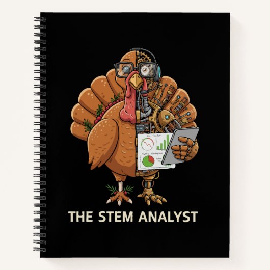 Grappige STEM-Analist Robot Turkije Thanksgiving C Notitieboek (Voorkant)