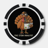 Grappige STEM-Analist Robot Turkije Thanksgiving C Poker Chips (Voorkant)