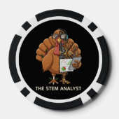 Grappige STEM-Analist Robot Turkije Thanksgiving C Poker Chips (Achterkant)