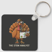 Grappige STEM-Analist Robot Turkije Thanksgiving C Sleutelhanger (Achterkant)
