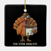 Grappige STEM-Analytische Robot Kalkoen Kerstgesch Keramisch Ornament (Achterkant)