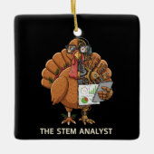 Grappige STEM-Analytische Robot Kalkoen Kerstgesch Keramisch Ornament (Voorkant)
