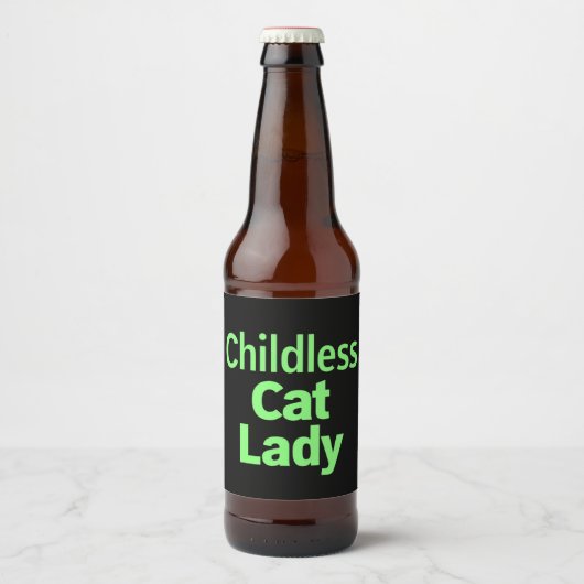 Grappige Stem Kat Dame Zonder Kinderen 2024 Bier Etiket (Voorkant)