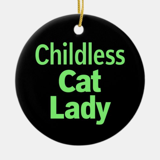 Grappige Stem Kat Dame Zonder Kinderen 2024 Keramisch Ornament (Voorkant)