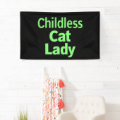 Grappige Stem Kat Dame Zonder Kinderen 2024 Spandoek (Insitu)