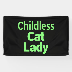 Grappige Stem Kat Dame Zonder Kinderen 2024 Spandoek