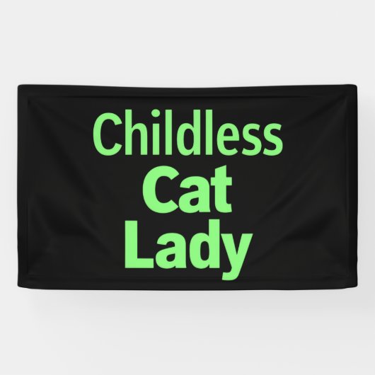 Grappige Stem Kat Dame Zonder Kinderen 2024 Spandoek (Horizontaal)