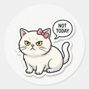 Grappige Stemming Kat Esthetiek Ronde Sticker