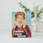 Grappige stemming vergiftiging vrouw briefkaart (Staand voorkant)