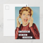 Grappige stemming vergiftiging vrouw briefkaart (Voorkant / Achterkant)