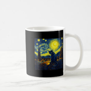 Grappige sterrenhemel Van Gogh Kat geen koning voo Koffiemok