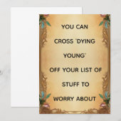 Grappige Stervende Jonge Kaart (Voorkant / Achterkant)