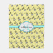 Grappige stethoscopen voor artsen op gele naam fleece deken (Voorkant)