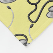 Grappige stethoscopen voor artsen op gele naam fleece deken (Hoek)